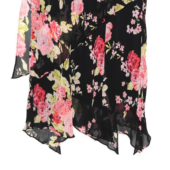 Vintage Chiffon Floral Midi Dress Layered Dress Size 16W - Picture 5 of 11